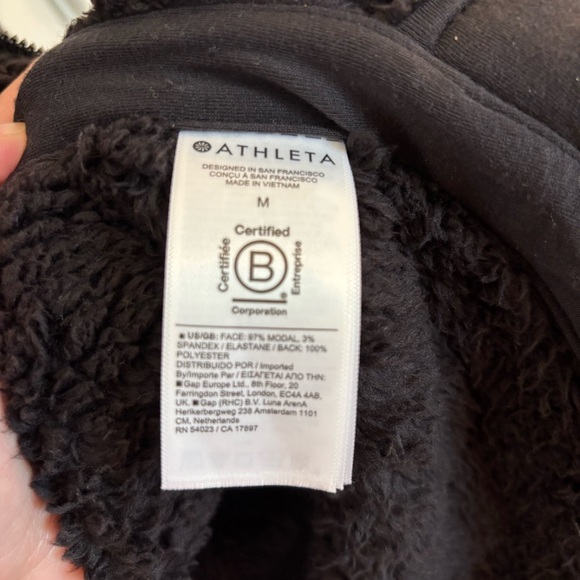 Athleta Black Sherpa Jacket with Faux Fur Collar - Picture 5 of 5
